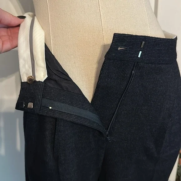 M. Martin wool felt navy blue straight leg fully lined pockets 2 Women's Pants - Picture 7 of 16